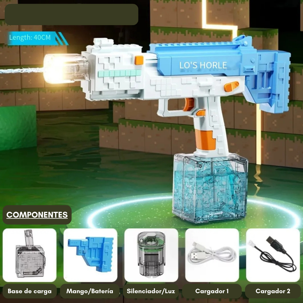 Pistola de Agua estilo Minecraft