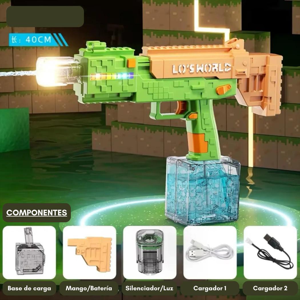Pistola de Agua estilo Minecraft
